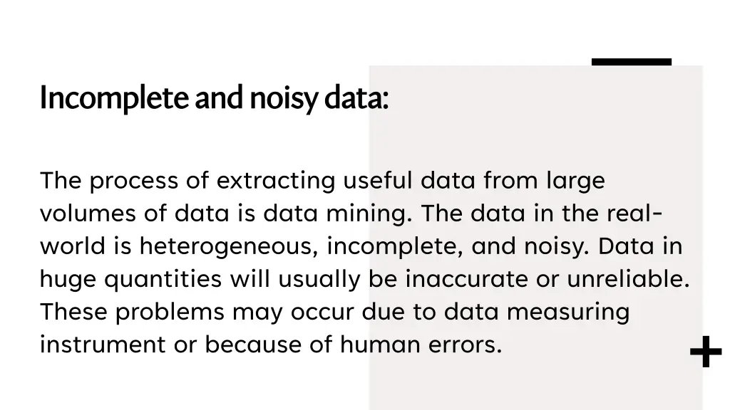 incomplete and noisy data incomplete and noisy