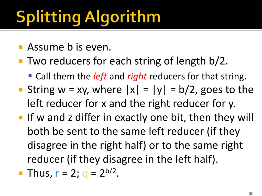assume b is even two reducers for each string