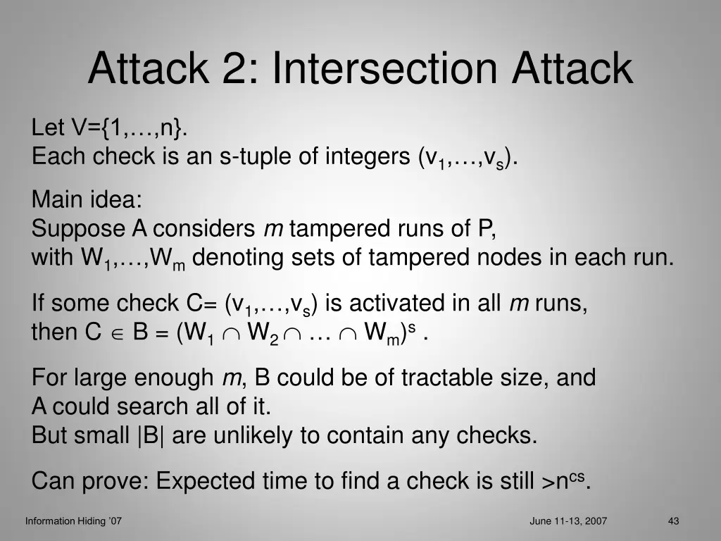 attack 2 intersection attack