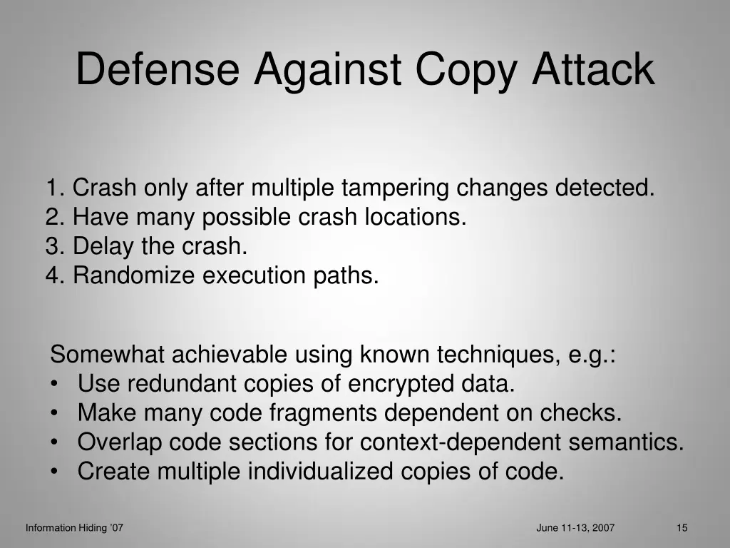 defense against copy attack