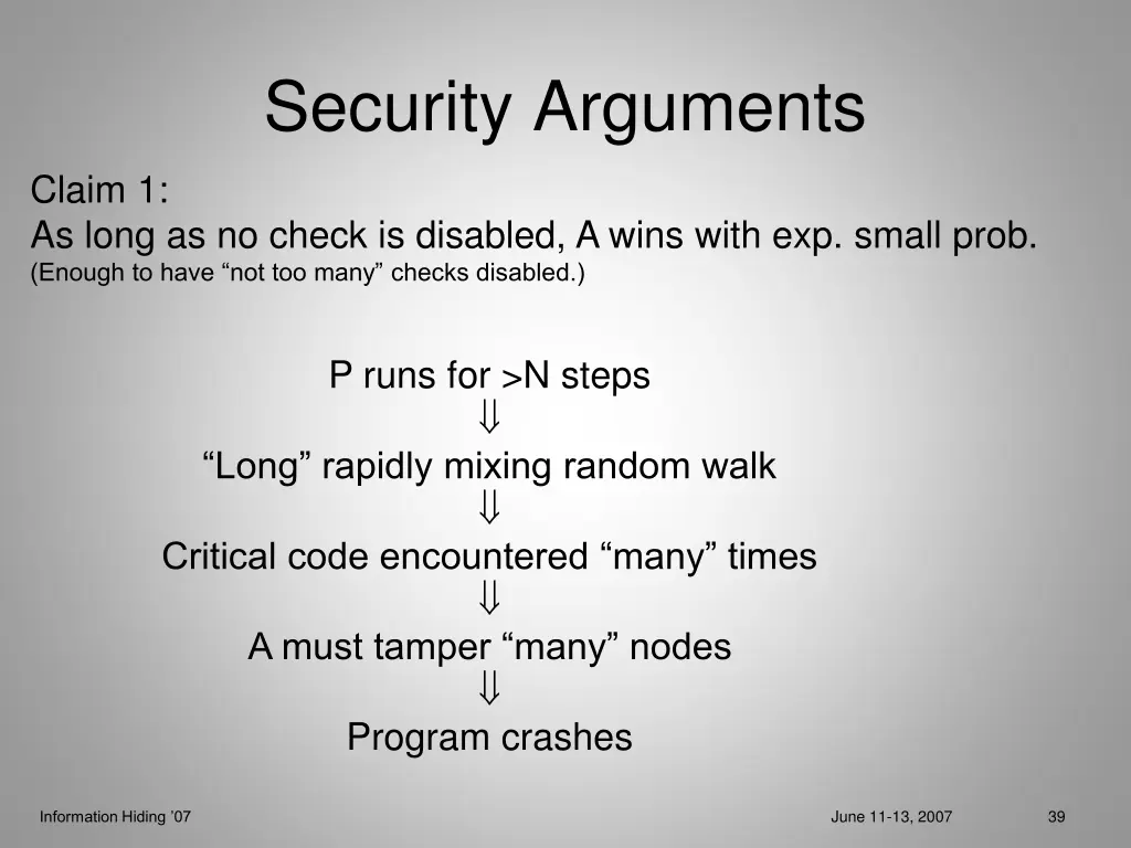 security arguments