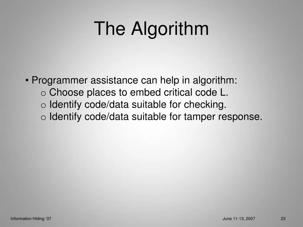 the algorithm 1