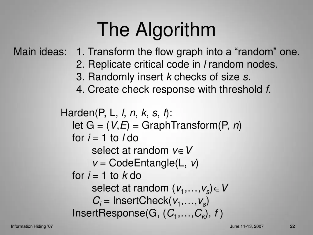the algorithm