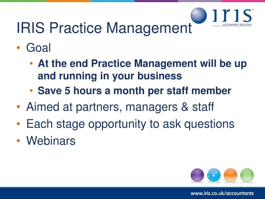 iris practice management goal at the end practice