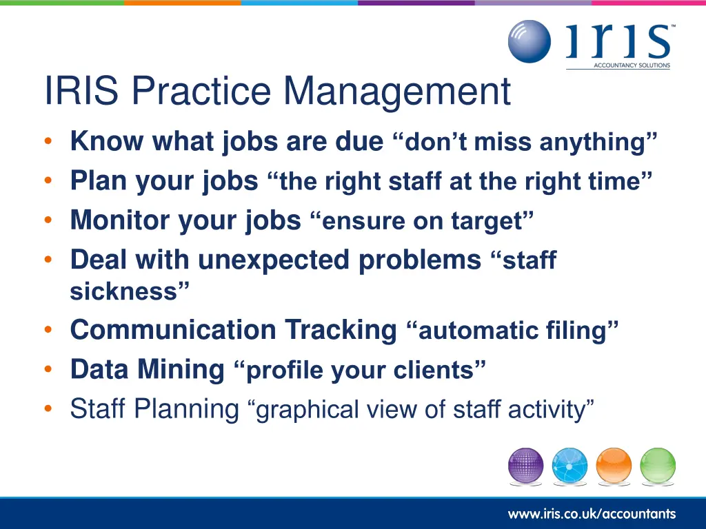iris practice management know what jobs 1