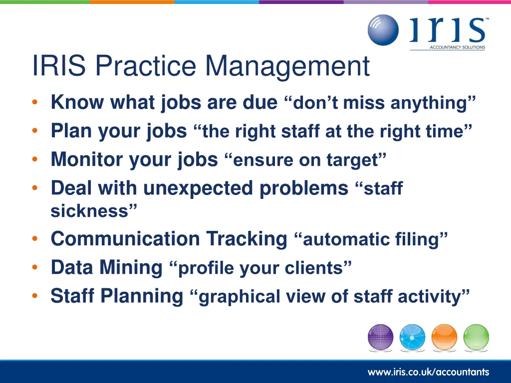 iris practice management know what jobs 2