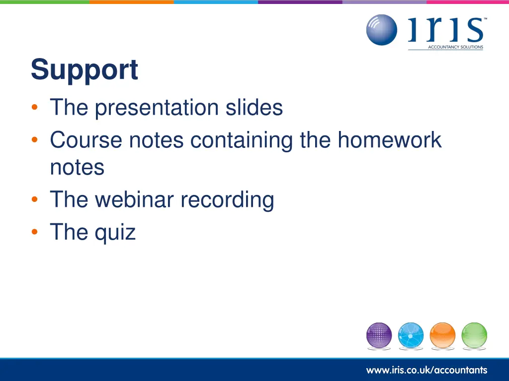 support the presentation slides course notes