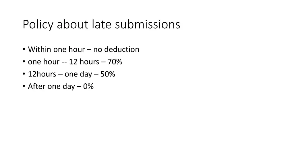 policy about late submissions