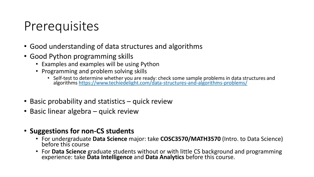 prerequisites