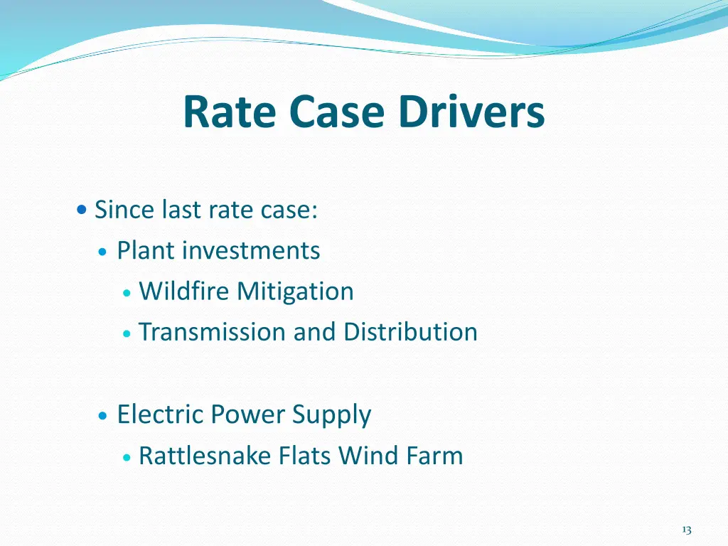 rate case drivers