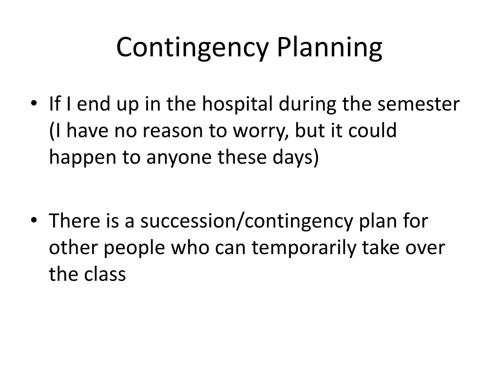 contingency planning