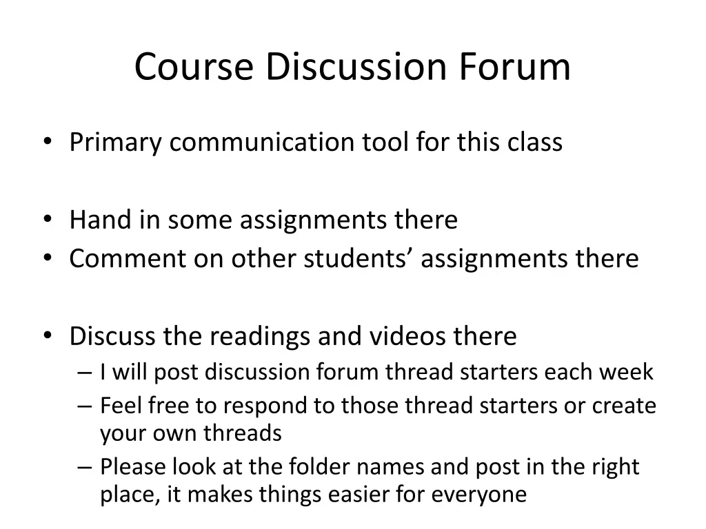 course discussion forum 1