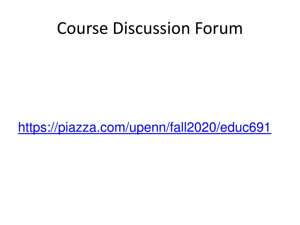 course discussion forum