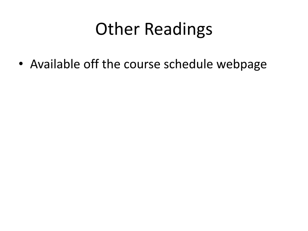 other readings