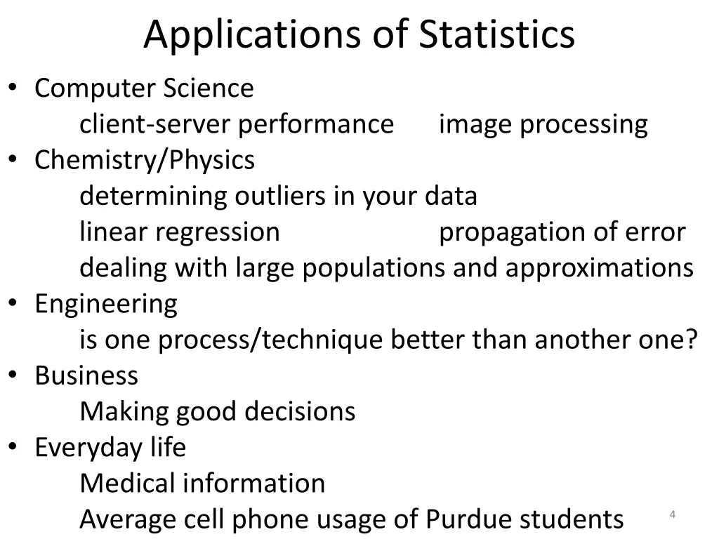 applications of statistics computer science