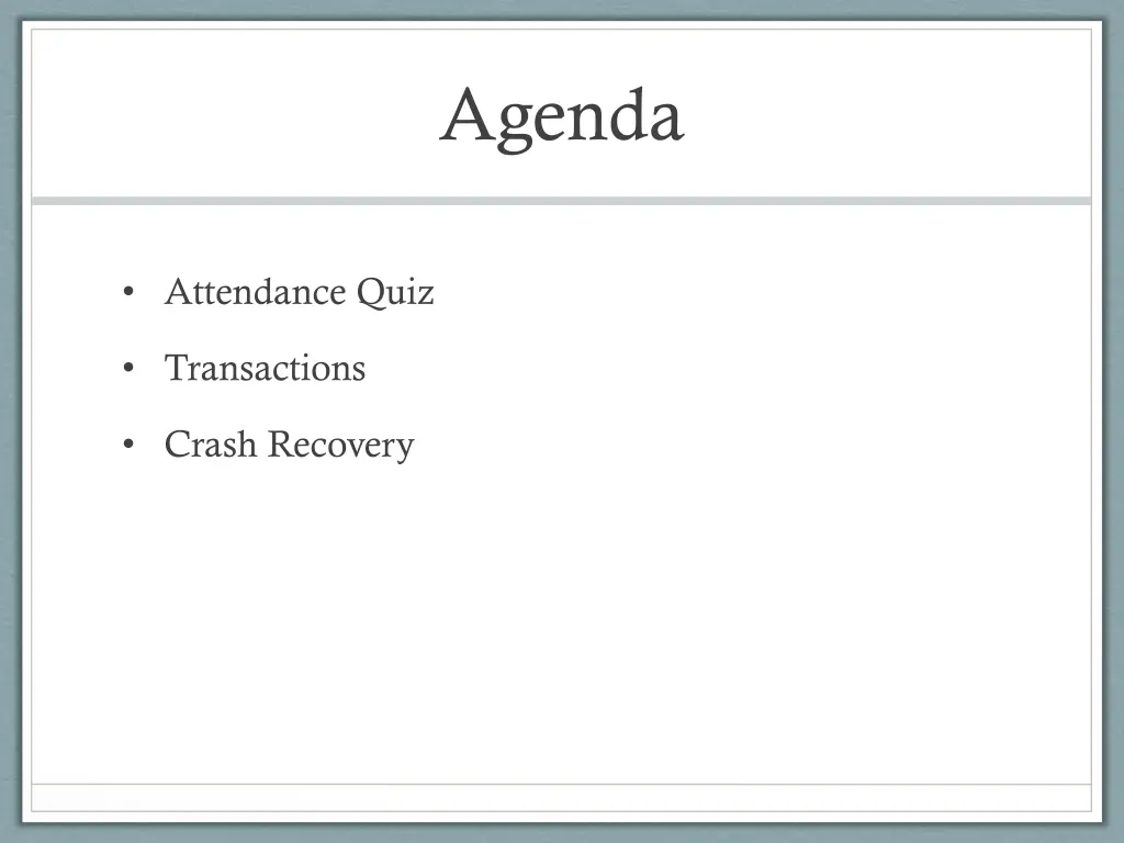 agenda