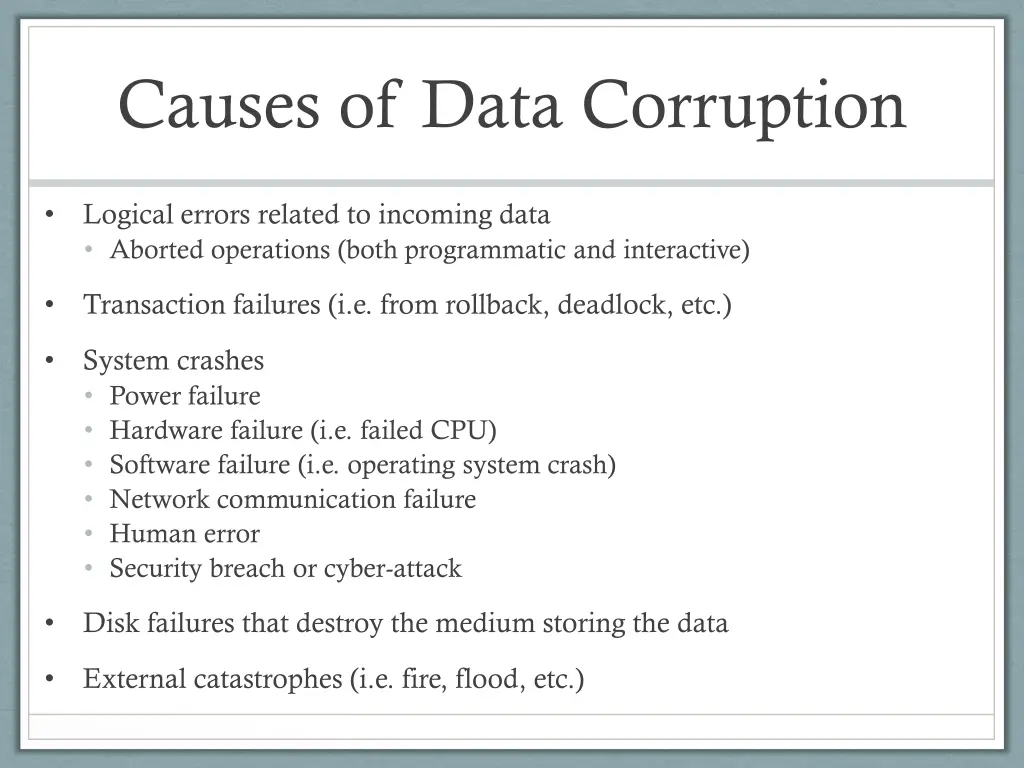 causes of data corruption