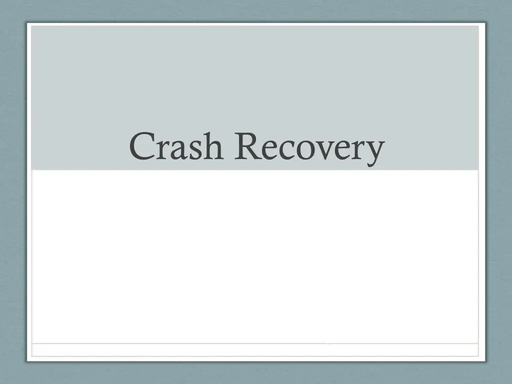 crash recovery