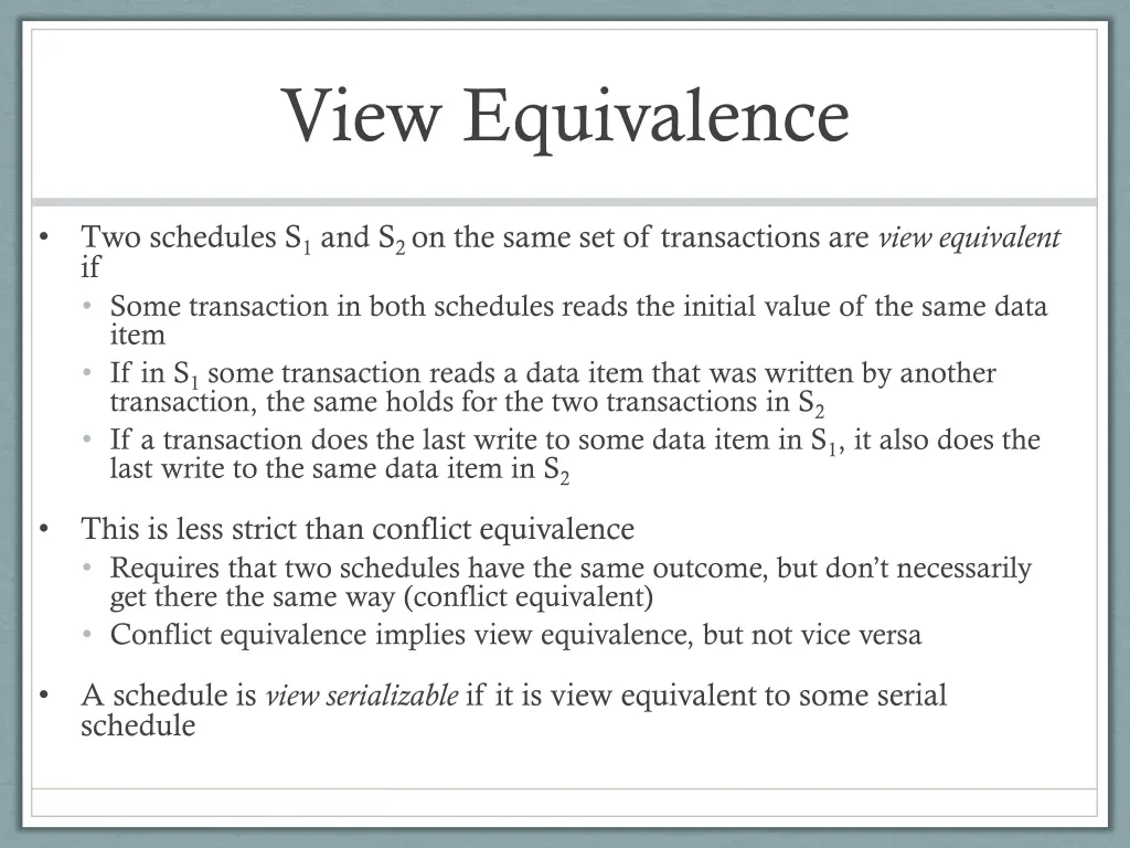 view equivalence