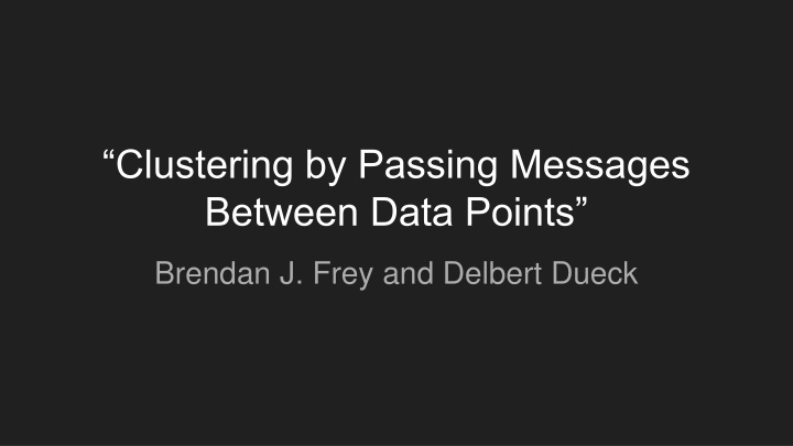clustering by passing messages between data points