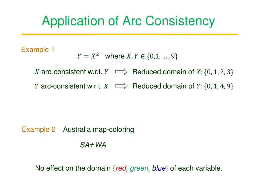 application of arc consistency