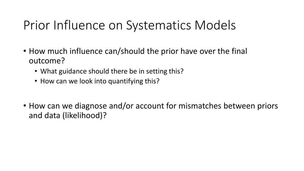 prior influence on systematics models