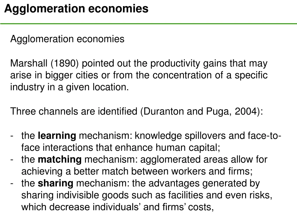 agglomeration economies 2