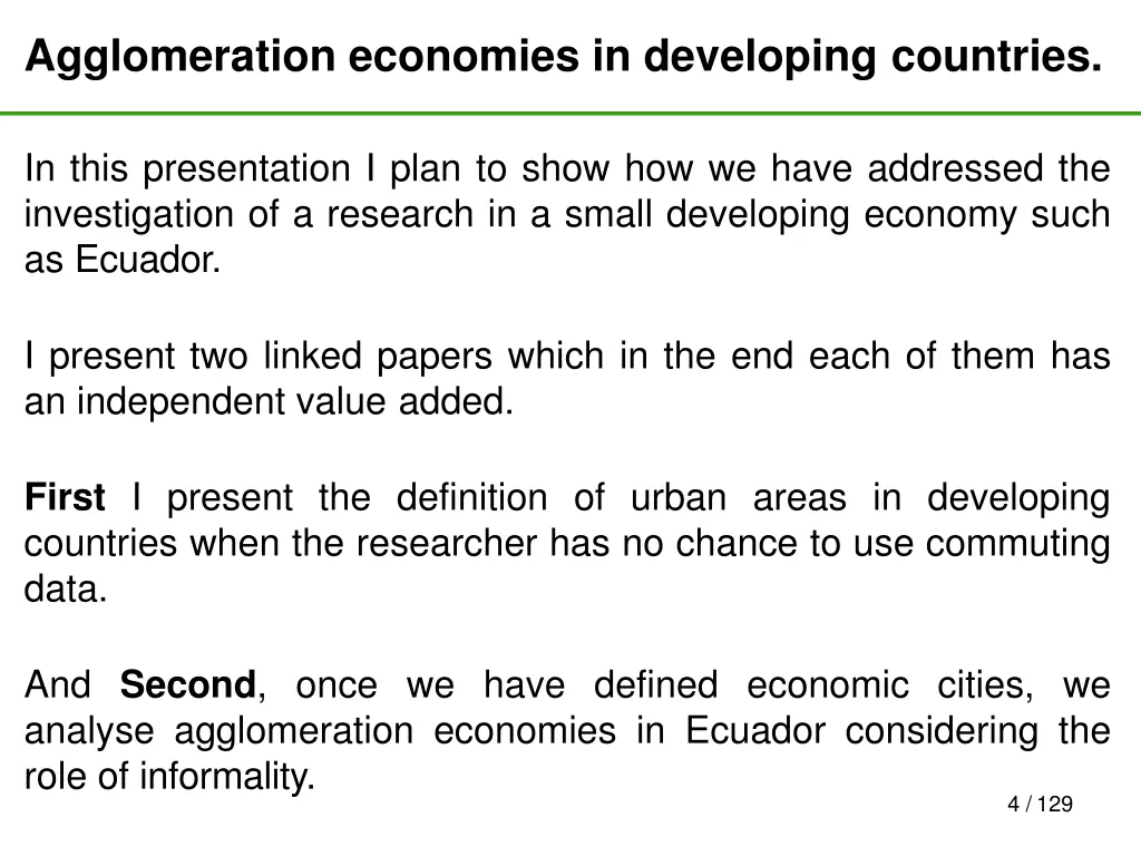 agglomeration economies in developing countries 2