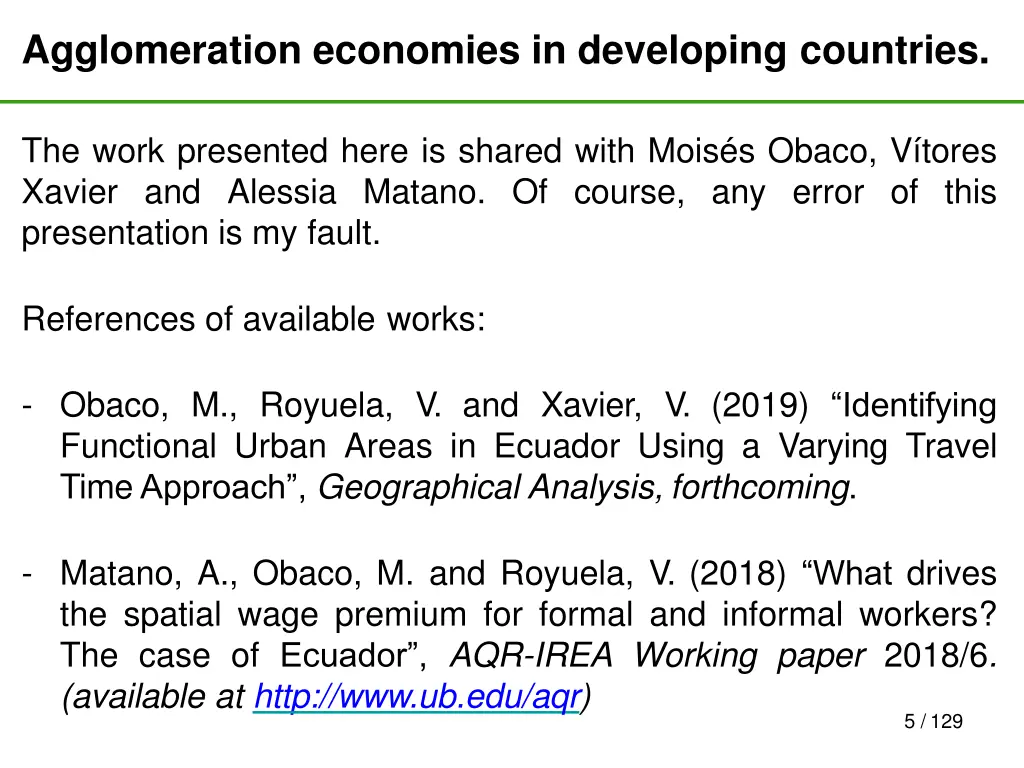 agglomeration economies in developing countries 3