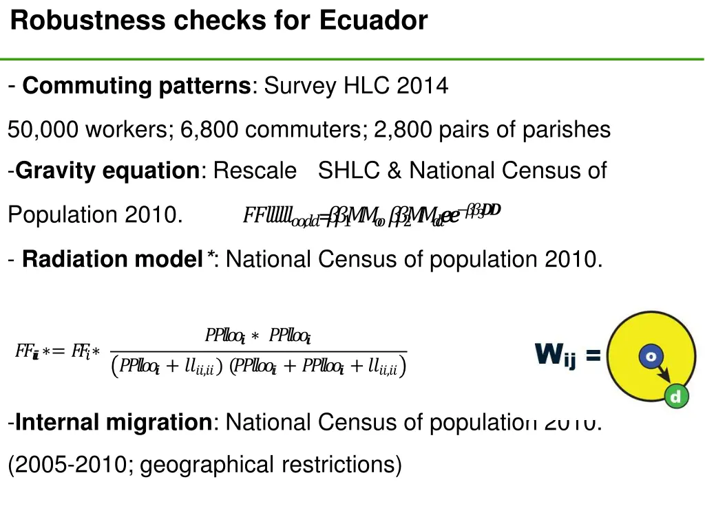 robustness checks for ecuador