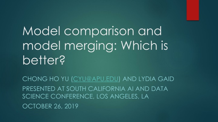 model comparison and model merging which is better