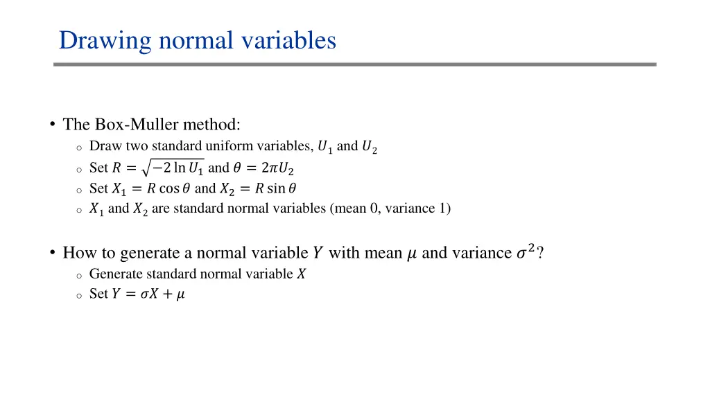 drawing normal variables