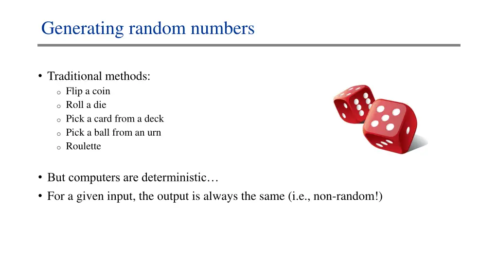 generating random numbers