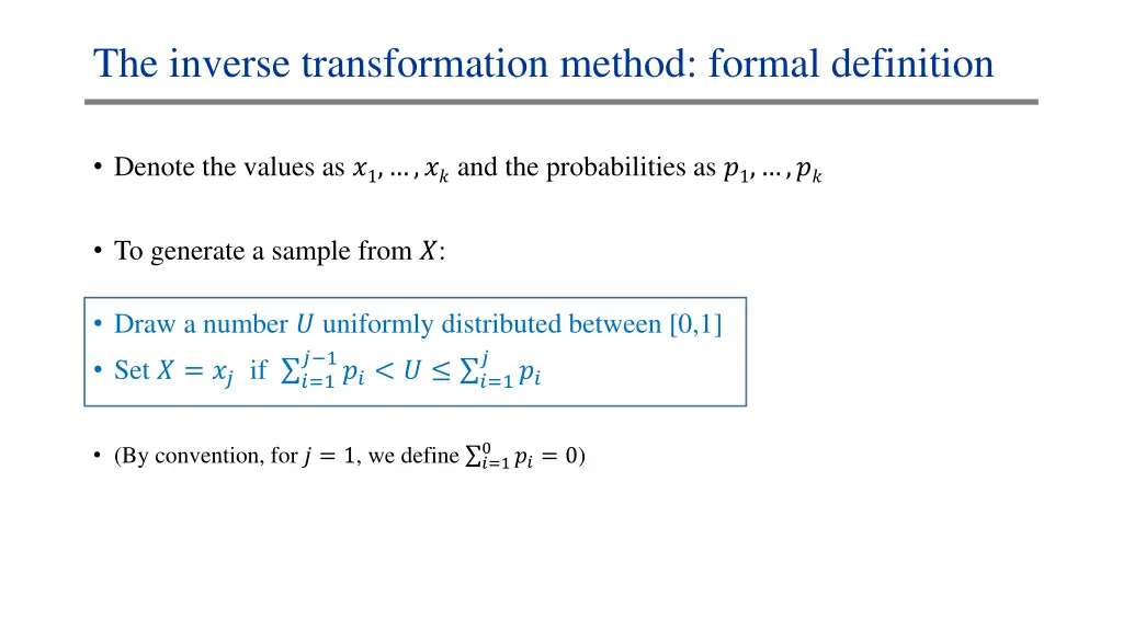 the inverse transformation method formal