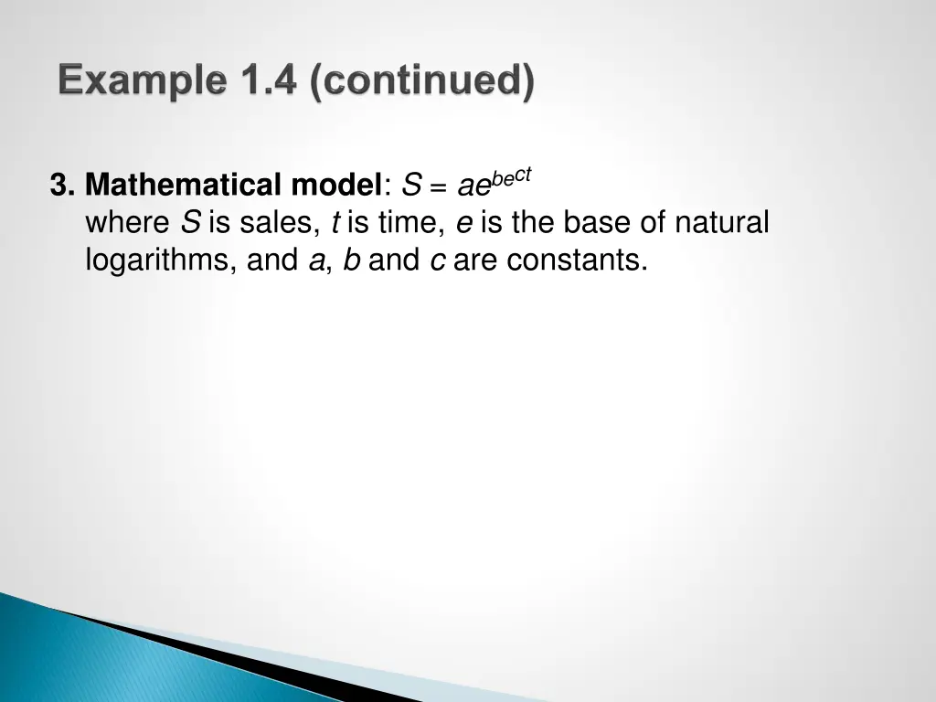 3 mathematical model s ae bect where s is sales
