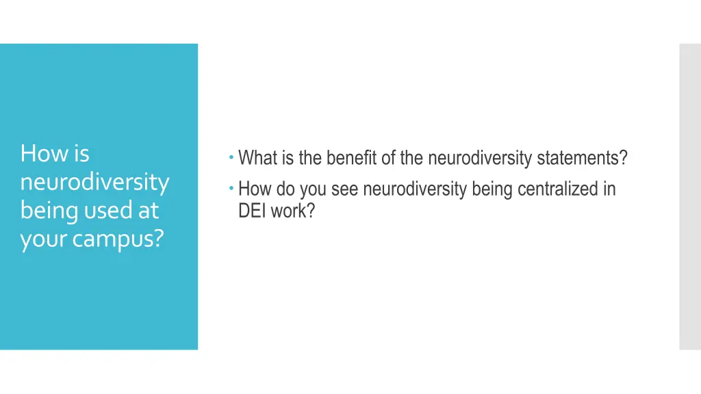 how is neurodiversity being used at your campus