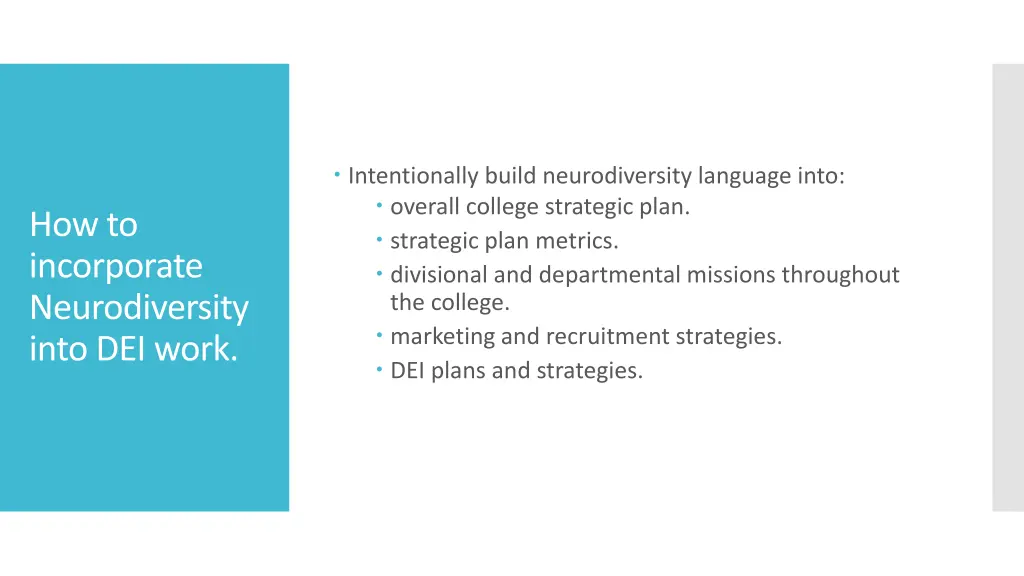 intentionally build neurodiversity language into