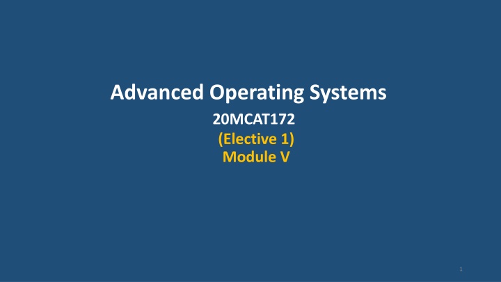 advanced operating systems 20mcat172 elective