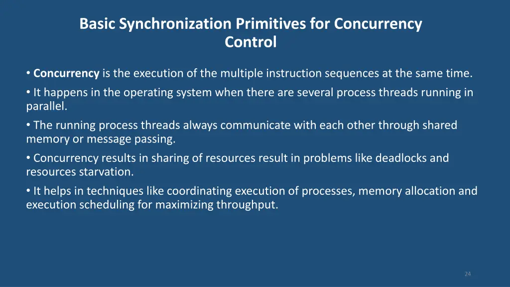 basic synchronization primitives for concurrency 1