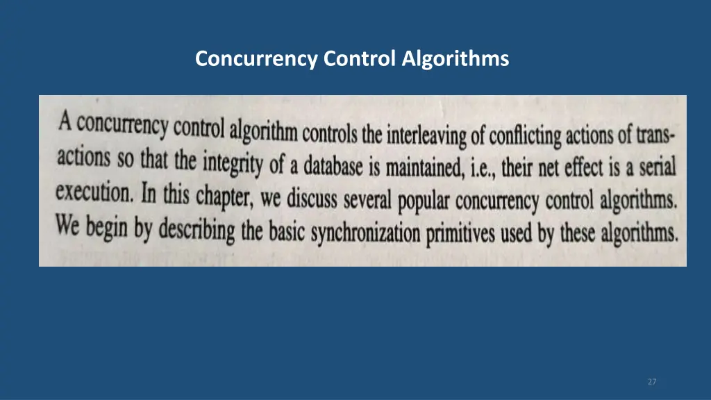 concurrency control algorithms