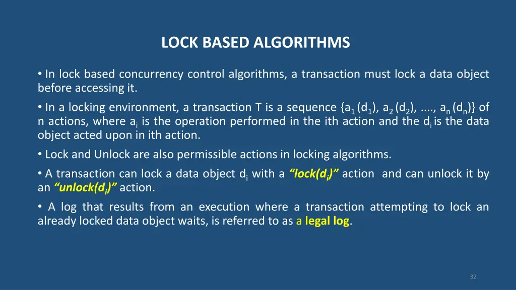 lock based algorithms 1