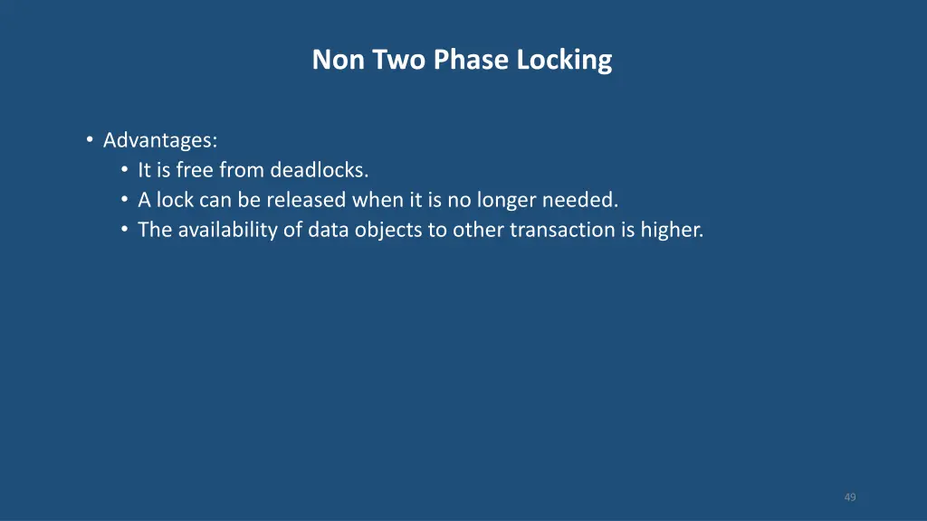 non two phase locking 3