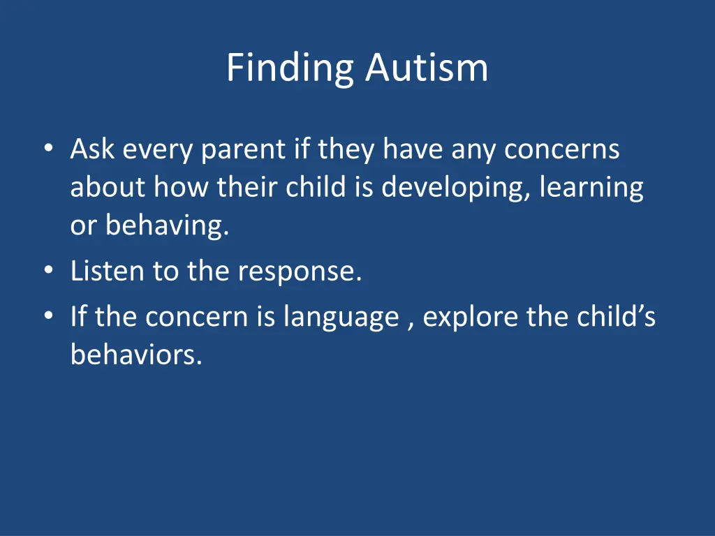 finding autism