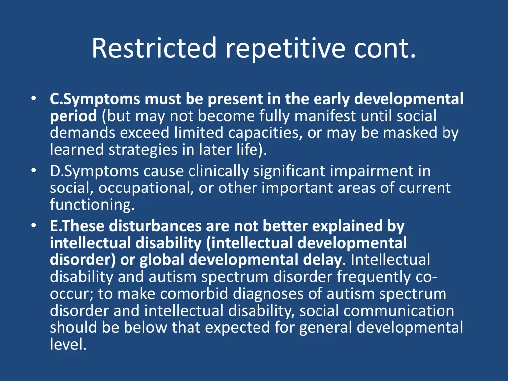 restricted repetitive cont