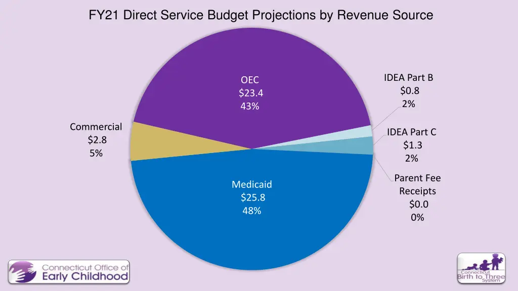 fy21 direct service budget projections by revenue