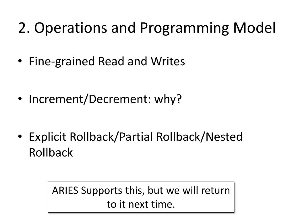 2 operations and programming model