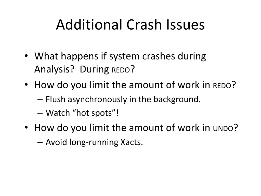 additional crash issues