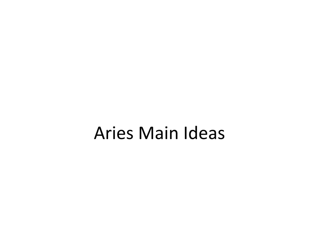 aries main ideas