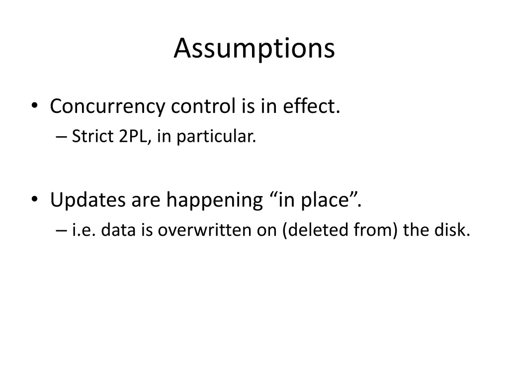 assumptions