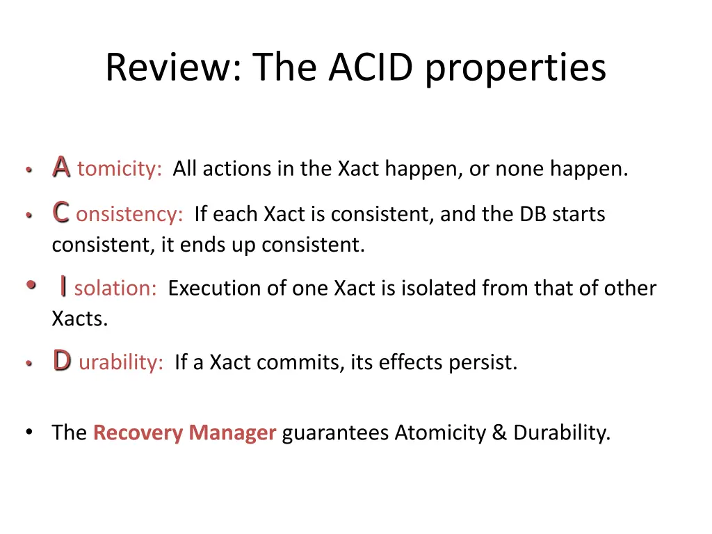 review the acid properties